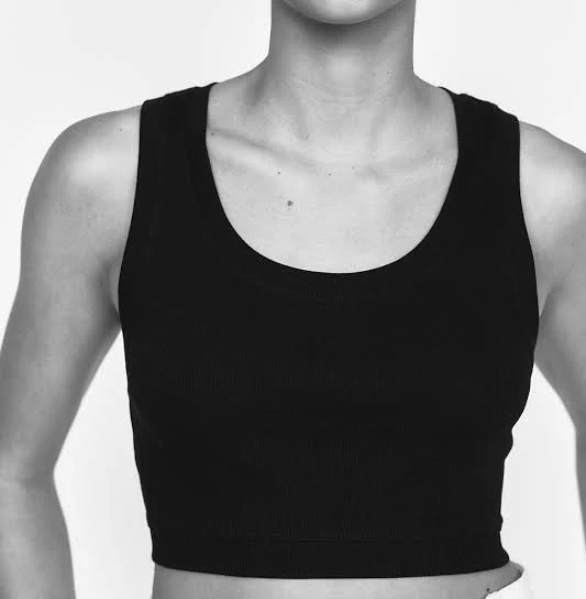 top H&M Ladies Cropped Ribbed Tank Top H&M $8.49