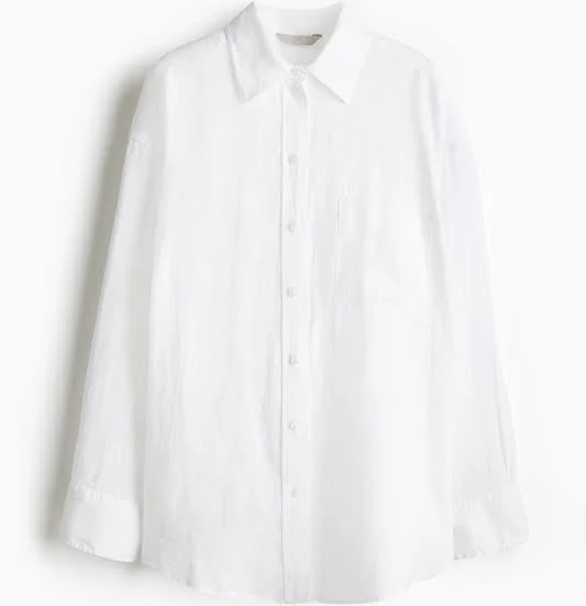 blouses H&M Ladies Oversized Linen Shirt H&M $47.99
