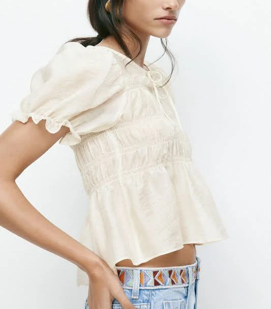 top H&M Ladies Smocked Blouse H&M $19.99