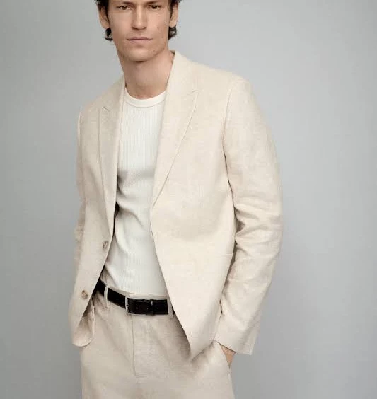 blazer H&M Men's Relaxed-Fit Linen-Blend Jacket H&M $64.99
