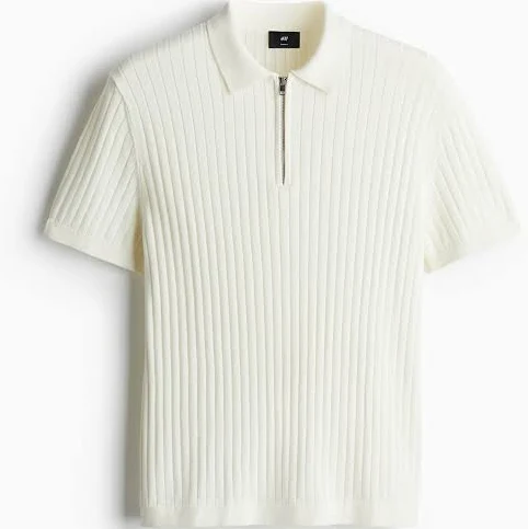 top H&M Men's Slim-Fit Rib-Knit Polo Shirt H&M $34.99