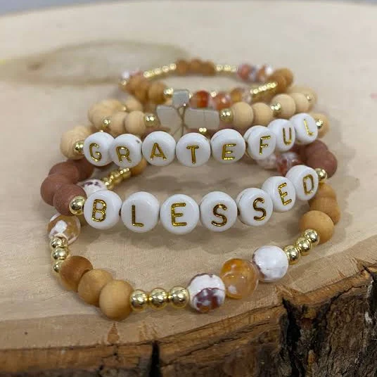 accessory Handmade Boho Bracelet Stack with Agate and Wood Beads Etsy - Seller $12.8