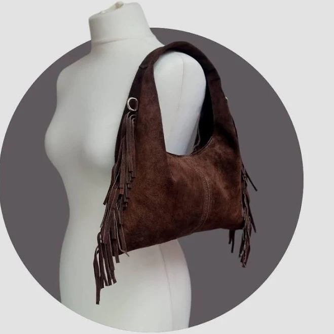 bag Handmade Leather Boho Suede Fringe Shoulder Bag Etsy - Seller $72.1