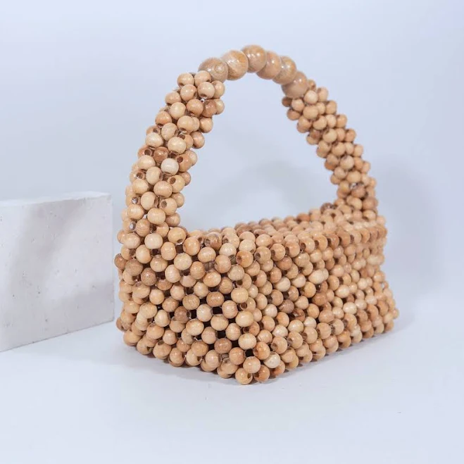 bag Handmade Wooden Beaded Handbag Etsy - Seller $89
