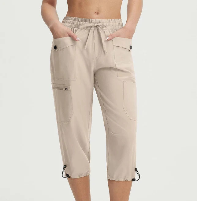 outfits Hiking-Ready 7-Pocket Lightweight Cargo Capri Baleaf $46