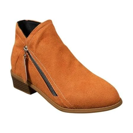 shoes Hopeusnice Women's Suede Side Zipper Ankle Boots Walmart - hopeusnice $23.17