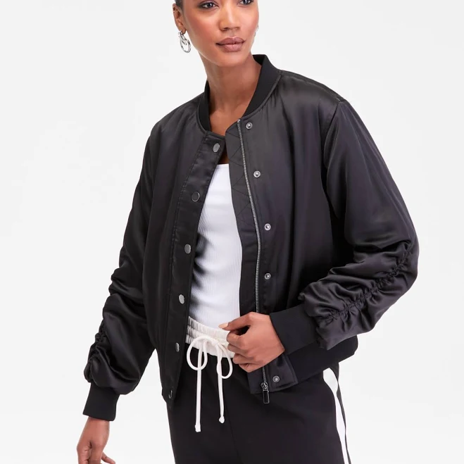 outerwear INC International Concepts Women's Satin Bomber Jacket Macy's $22.36