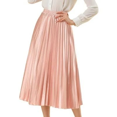 skirt Inspire Chic Women's Metallic Shiny Accordion Pleated Midi Skirt Target $36.99