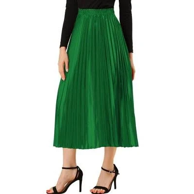 skirt Inspire Chic Women's Metallic Shiny Accordion Pleated Midi Skirt Target $36.99