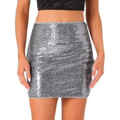 skirt Inspire Chic Women's Sparkle Stretchy High-Waisted Sequin Mini Skirt Target $29.99