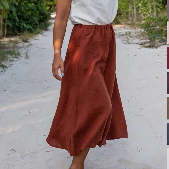 skirt Island Luxe Women's Linen A-Line Skirt Etsy - Glowinslow $91.56