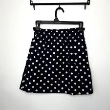 polka dots outfits J.Crew Navy Blue White Polka Dot Linen Cotton Paperbag Waist Mini Skirt Size 00 eBay $24