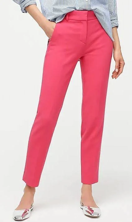 pants J.crew Slim Crop Cameron In Bright Rose Pink Four Season Stretch Pants eBay - recycled_threads $52