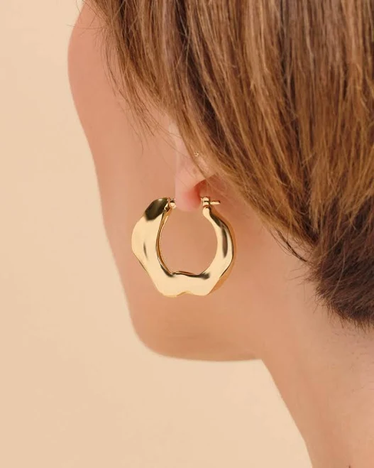 accessory JAXXON Women's Hammered Hoop Silver Earrings Jaxxon $35.4