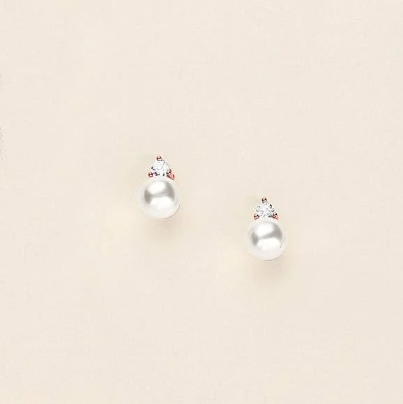 accessory Jennifer Rose Gold Pearl Stud Earrings Allure Wedding Jewelry $8.99