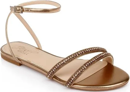 shoes Jewel Badgley Mischka Roslyn Metallic Crystal Ankle Strap Sandals Badgley Mischka Web $65