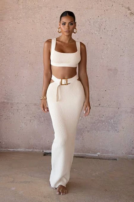 matching set JLUXLABEL Nikole Ribbed Crop Top & Skirt Set jluxlabel.com $84