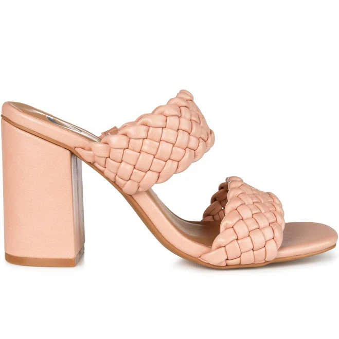 shoes JOURNEE Women's Melissa Block Heel Slide Sandals Journee Collection $29.99