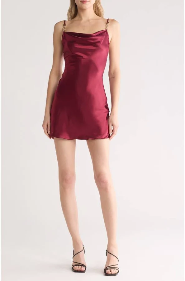 dress Jump Apparel Women's Satin Cowl Neck Slip Dress Nordstrom $69