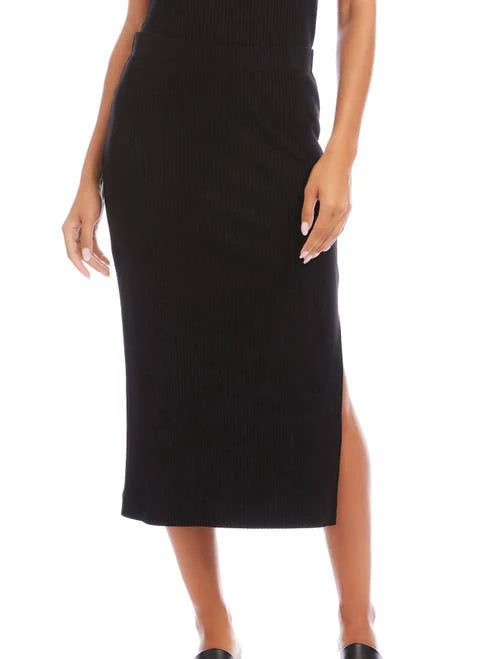 skirt Karen Kane Women's Ribbed Side-Slit Midi Skirt Nordstrom $88