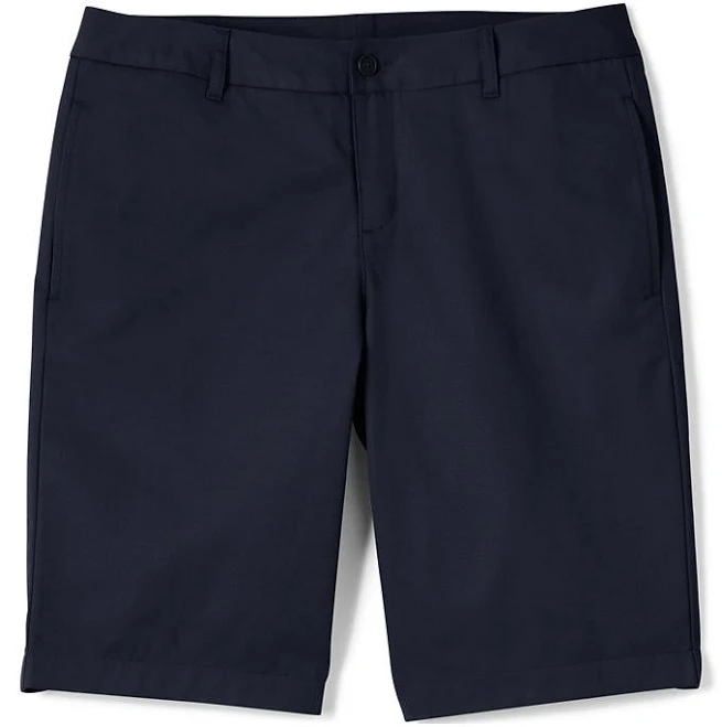 bottom Lands' End Women's School Uniform Tall Plain Front Blend Chino Shorts Lands' End $37.95
