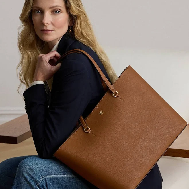 bag Lauren Women's Ralph Lauren Karly Crosshatch Leather Large Tote Ralph Lauren $295