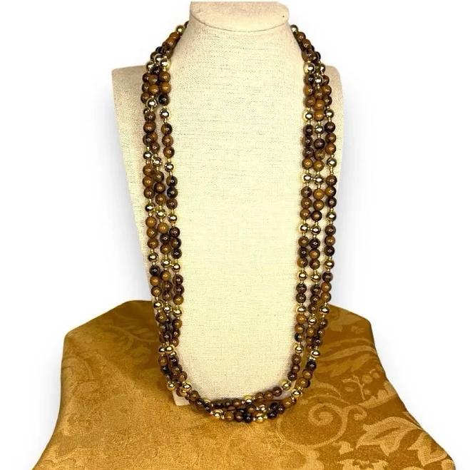 accessory Layered Brown Beaded Necklace Earth Toned Boho Bohemian eBay - therosegoldwardrobe $10.55