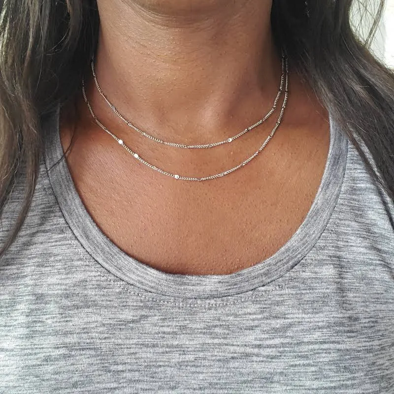 accessory Layered Silver Double Strand Necklace Set Etsy - GraceFilledJewels $28