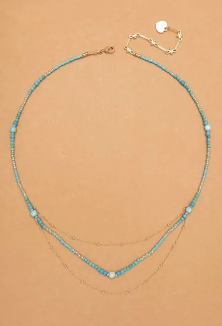 accessory Layered Turquoise Gold Necklace Nakamol Chicago $33.6