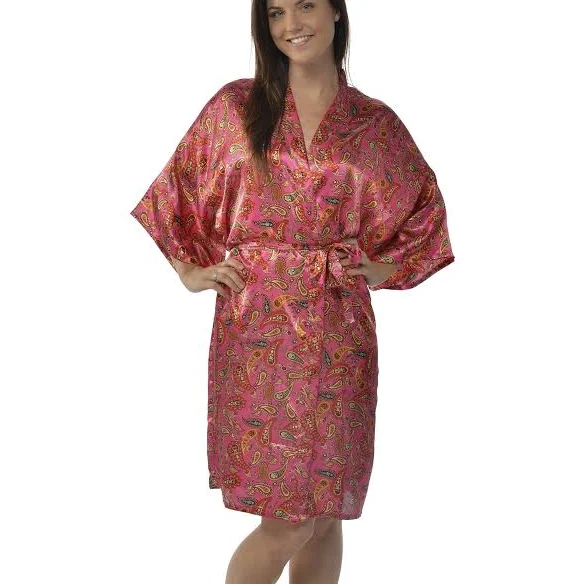 kimono Leisureland Women's Paisley Satin Charmeuse Kimono Bed Bath & Beyond $24.89