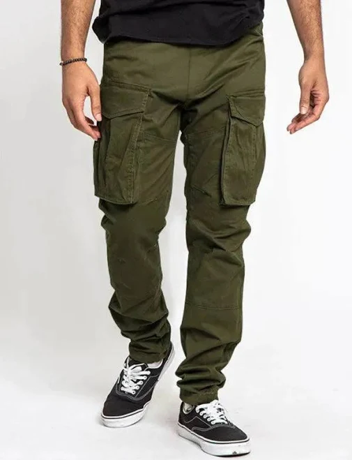 cargo pants LeStyleParfait Men's Slim Tapered Mid-Rise Cargo Pants LeStyleParfait $35.73