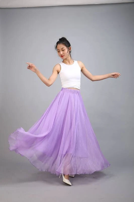 maxi skirt Lightweight Chiffon Maxi Skirt Etsy - CHARMINGDIY $47.99