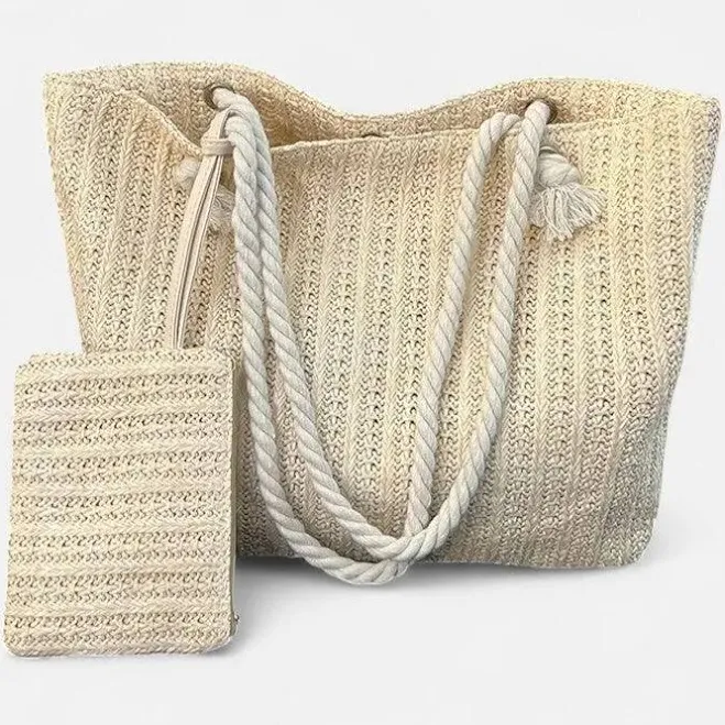 bag Livia Straw Tote Bag with Rope Handles Zolena $85