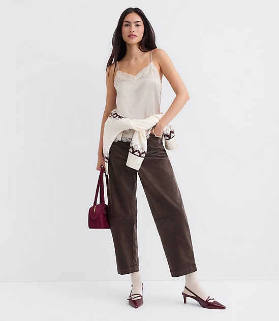 top Loft Women's Lace Trim Satin Cami Top LOFT $26.93