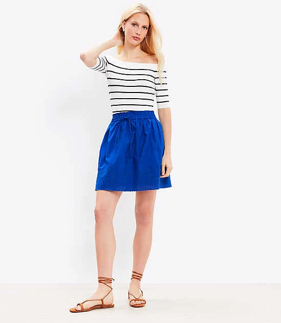 skirt Loft Women's Petite Eyelet Poplin Mini Skirt LOFT $21.95