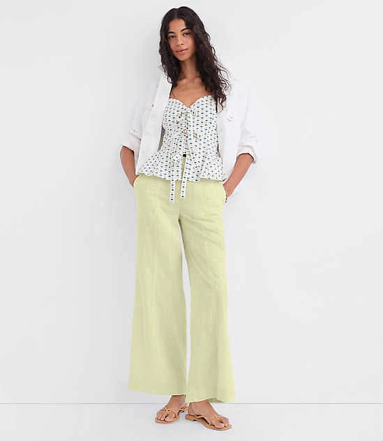 pants Loft Women's Petite Linen Cotton Wide Leg Pants LOFT $37.98