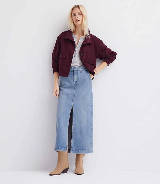 skirt Loft Women's Refined Denim Midi Skirt LOFT $22.44