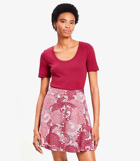 t-shirt Loft Women's Ribbed Scoop Neck T-Shirt LOFT $12