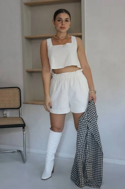 matching set ' London' Linen Square Short Set Scarlette The Label $29.99