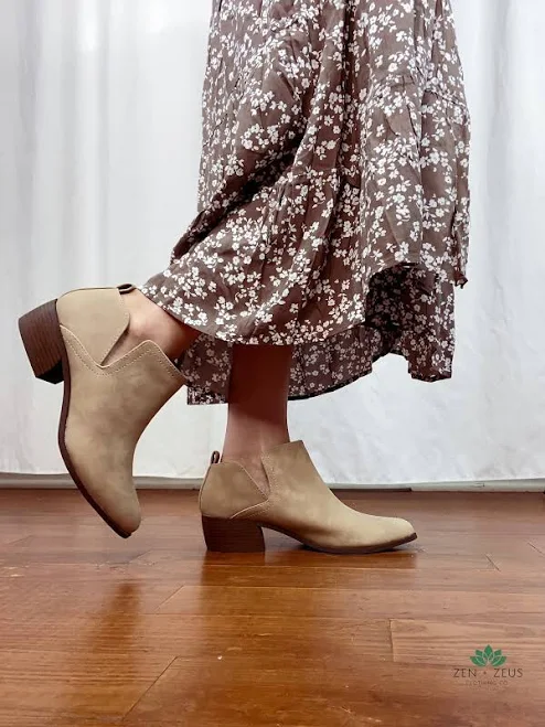 shoes Low Heel Ankle Bootie Zen + Zeus Clothing Co. $27