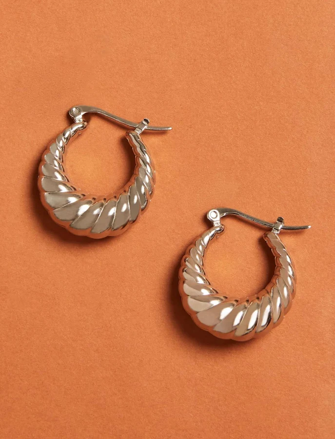 accessory Lucky Brand Women's Chunky Twist Silver Earrings Lucky Brand $12.5