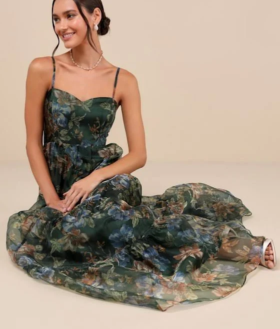 dress Lulus Floral Organza Tiered Maxi Dress Lulus $79.2