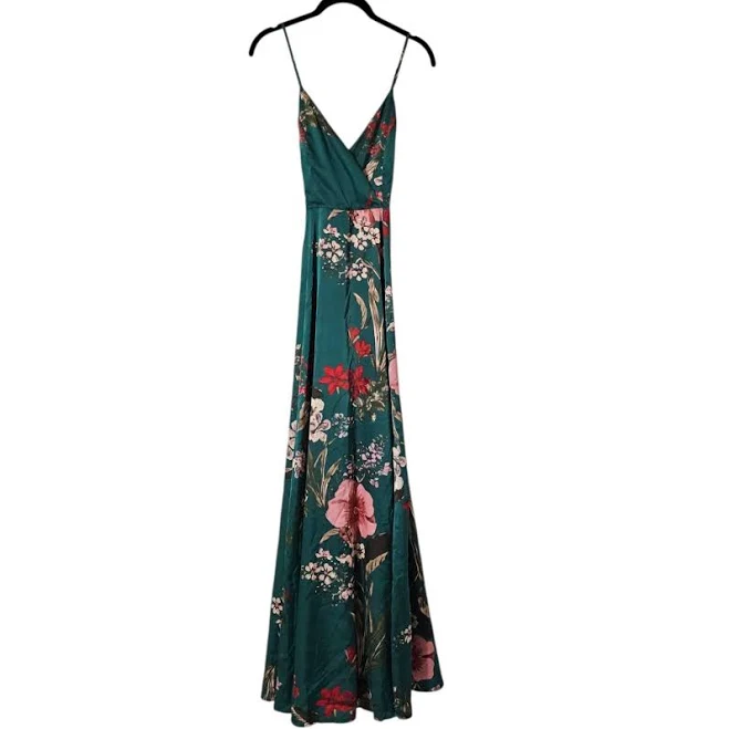 dress Lulus Still The One Floral Faux Wrap Gown eBay - mywillowrocksfashion $75