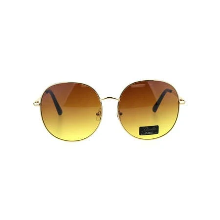 accessory Luxury Designer Oversize Round Metal Rim Sunglasses Walmart - SA106 $9.95