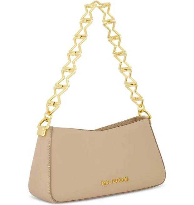 bag Mac Duggal Women's Nappa Leather Shoulder Bag with Gold Strap Macy's $159.6