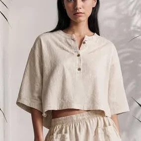 matching set Made-to-Measure Boxy Cropped Linen Blouse Etsy - ModernMoveBoutique $44.84