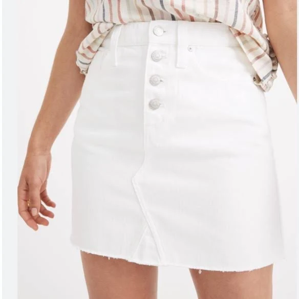 skirt Madewell Women's Button Front A-Line Denim Miniskirt Poshmark $15
