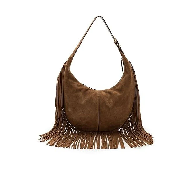 bag Madewell Women's Suede Essentials Med Curve Fringe Shoulder Bag Zappos.com $198