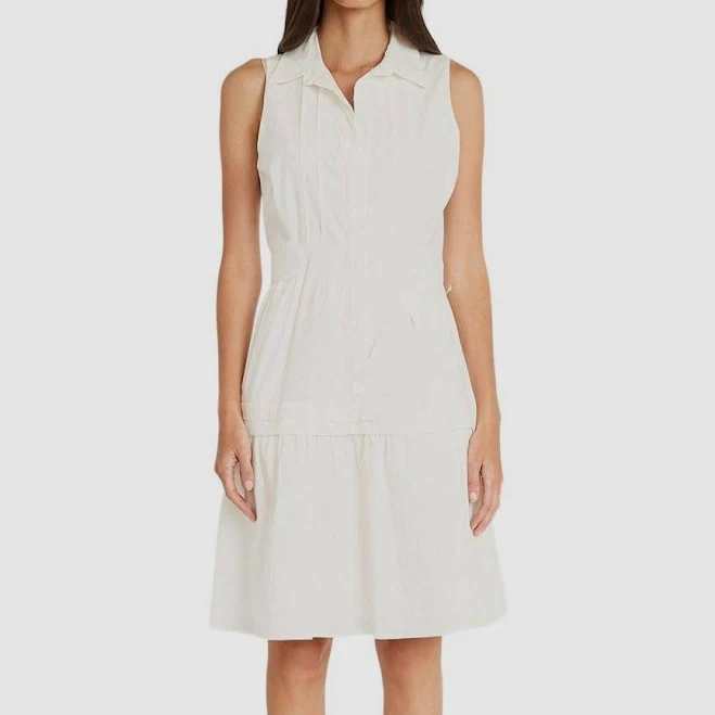 dress Maggy London Women's Sleeveless Tie-Waist Pintuck Shirtdress eBay - truehabit $41.4