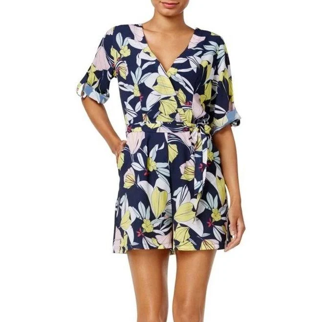 romper Maison Jules Floral Print Romper - New Women | Color: Pink/Yellow/Blue | Size: XS Mercari $20.7